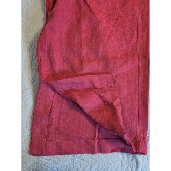 Athleta Size 24 Red Retreat Wide Leg 100% Linen Elastic Waist Drawstring Pants - Picture 6 of 14